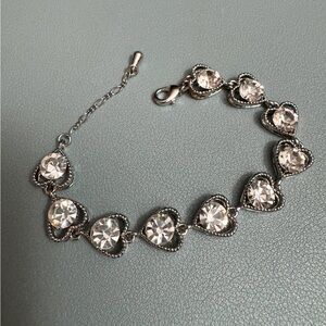 Elegant Silver Heart Bracelet